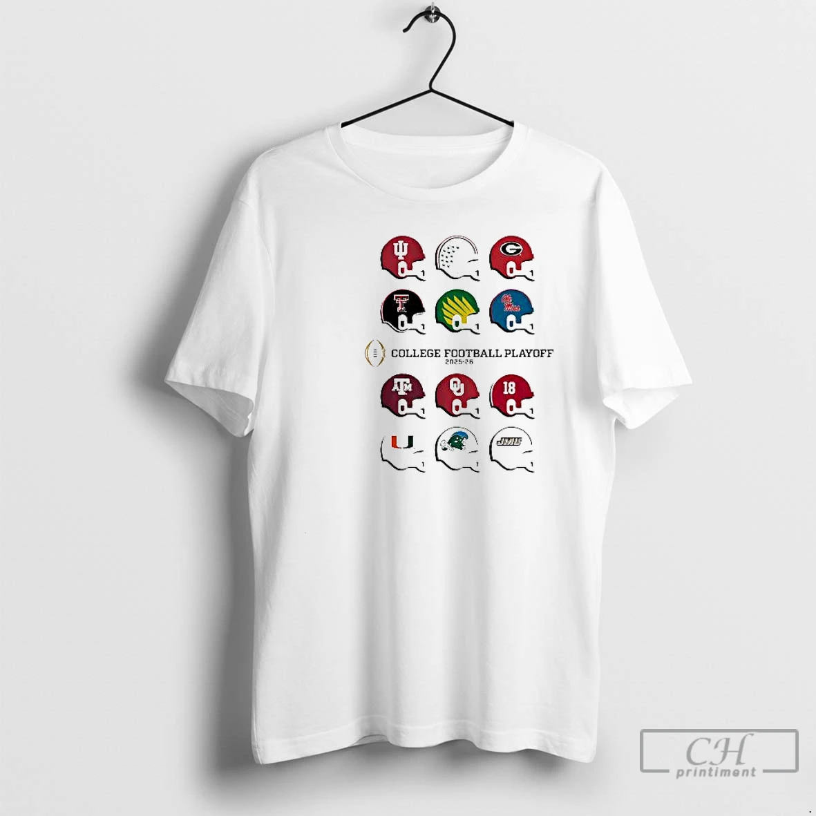 Classic 2025 Cfp Field Toy Team Helmets Circle White T Shirts Sweater Hoodie
