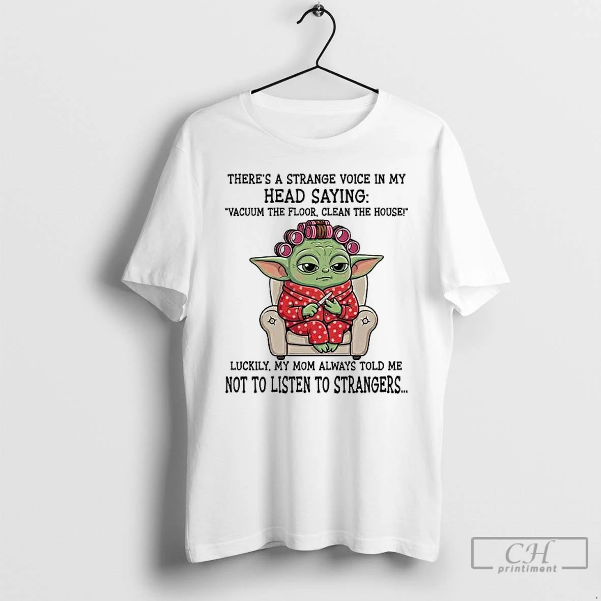 Classic Baby Yoda Theres A Strange Voice In My Head Saying Not To Listen T Shirts Sweater Hoodie