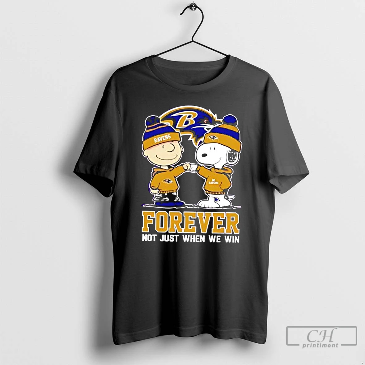 Classic Baltimore Ravens Charlie Brown And Snoopy Forever Not Just When We Win T Shirts Sweater Hoodie