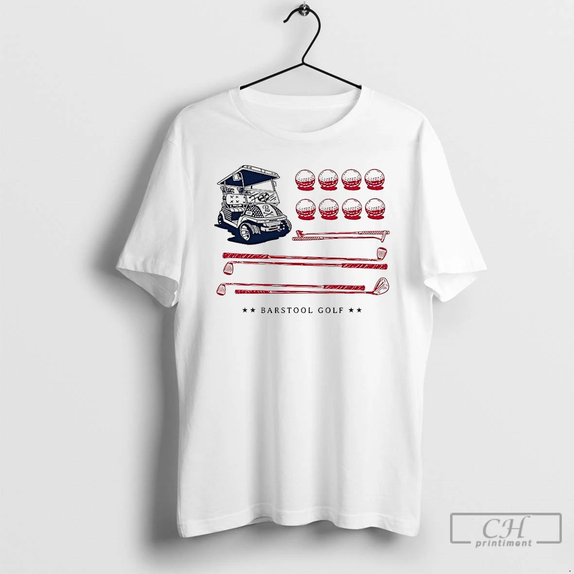 Classic Barstool Golf Cart Ball And Club Usa Flag T Shirts Sweater Hoodie