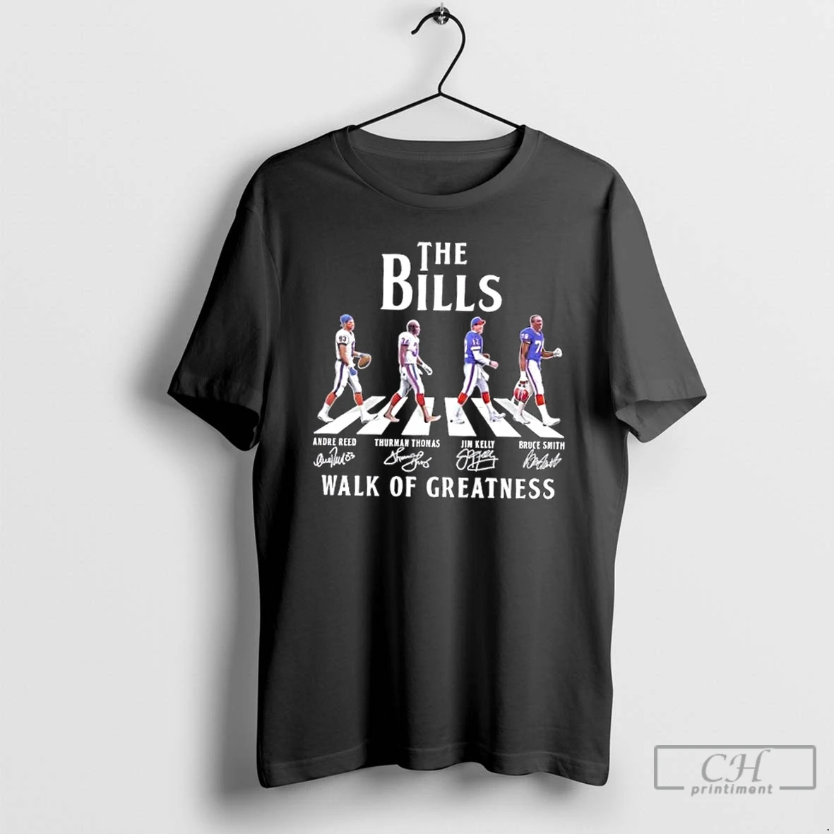 Classic Buffalo Bills Bruce Smith Jim Kelly Thurman Thomas Andre Reed Abbey Road Walk Of Greatness T Shirts Sweater Hoodie