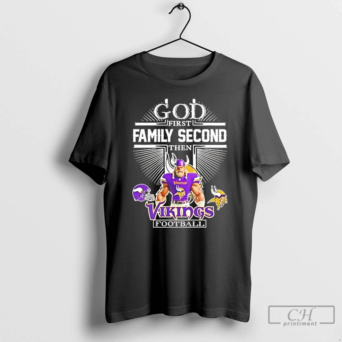 Classic God First Family Second Then Minnesota Vikings Football T Shirts Sweater Hoodie