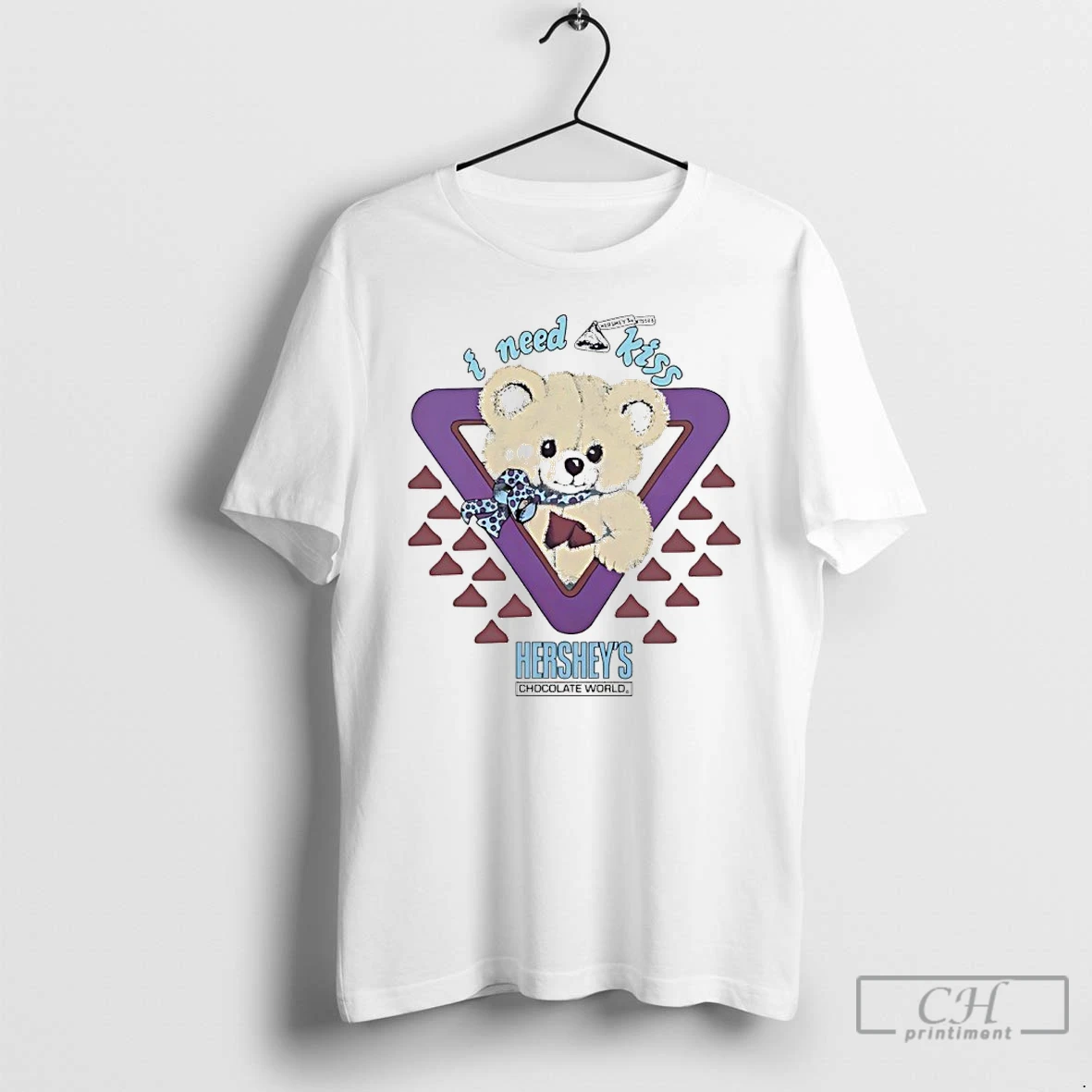 Classic I Need A Kiss Hersheys Chocolate World Hisses Bear T Shirts Sweater Hoodie