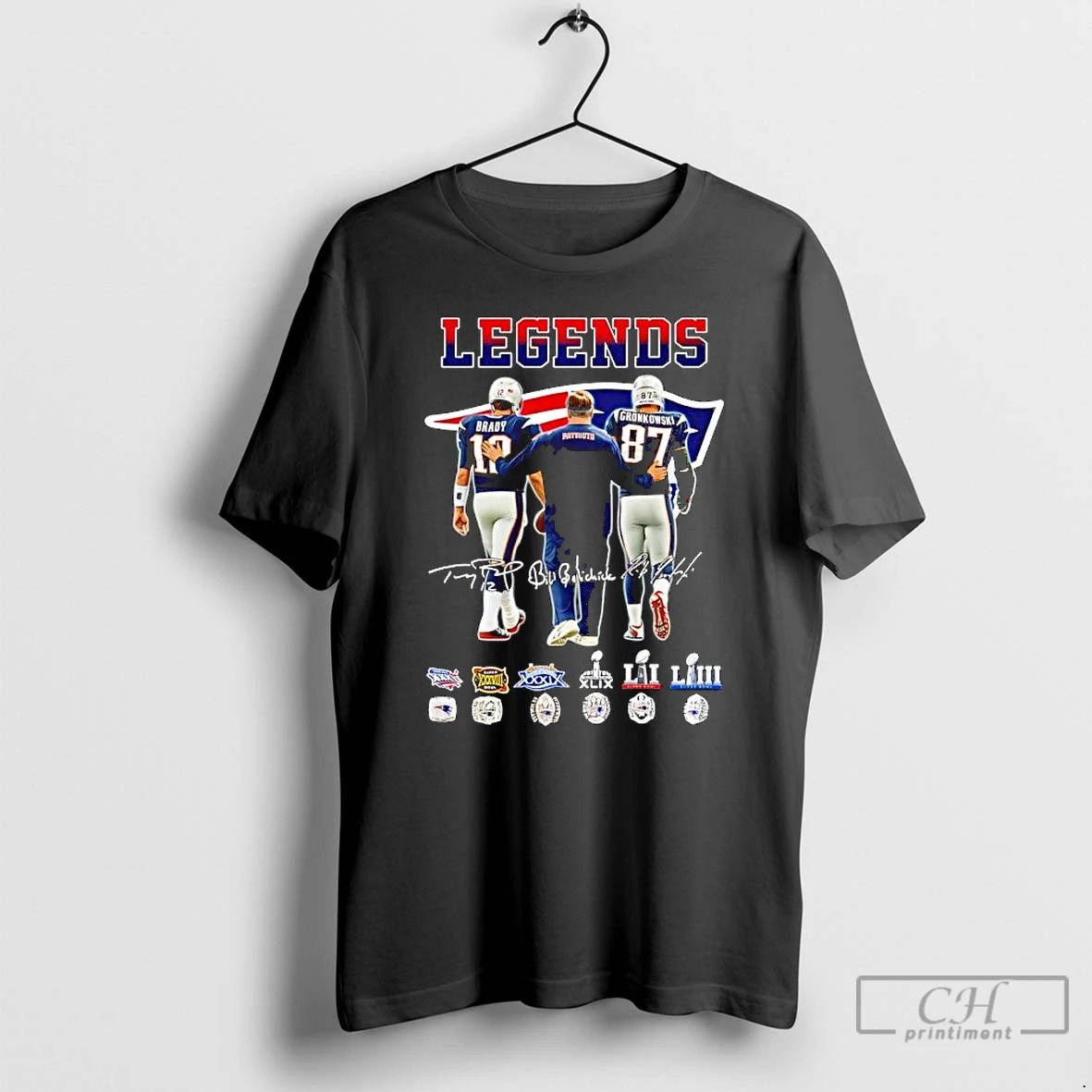 Classic Legends New England Patriots Super Bowl Champions Signatures T Shirts Sweater Hoodie