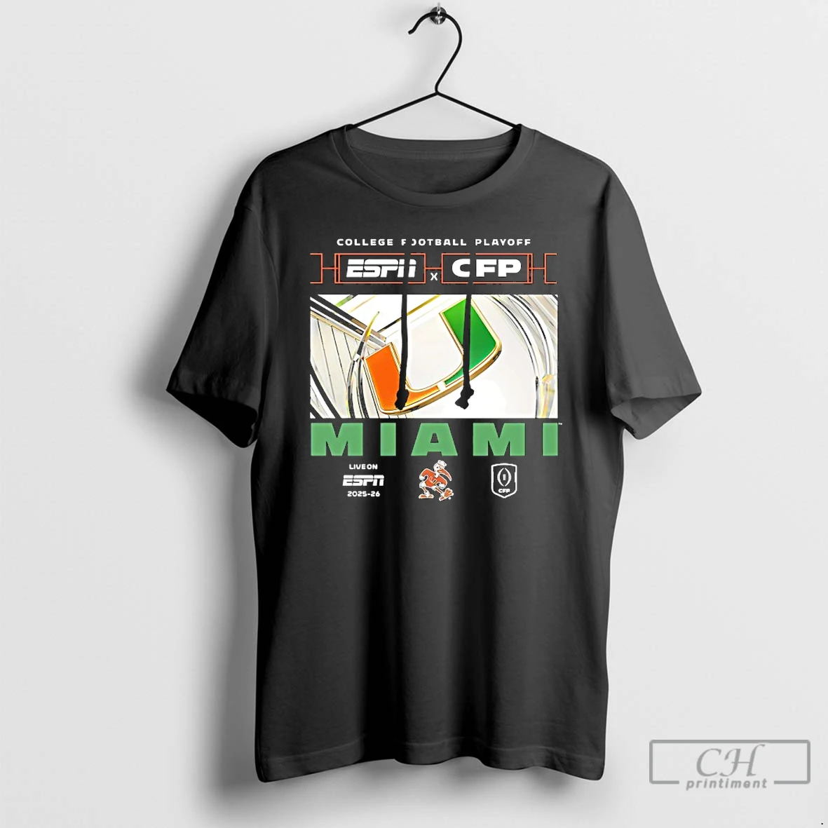 Classic Miami Hurricanes Espn X Cfp College Football Playoff Live On Espn 2025 26 T Shirts Sweater Hoodie