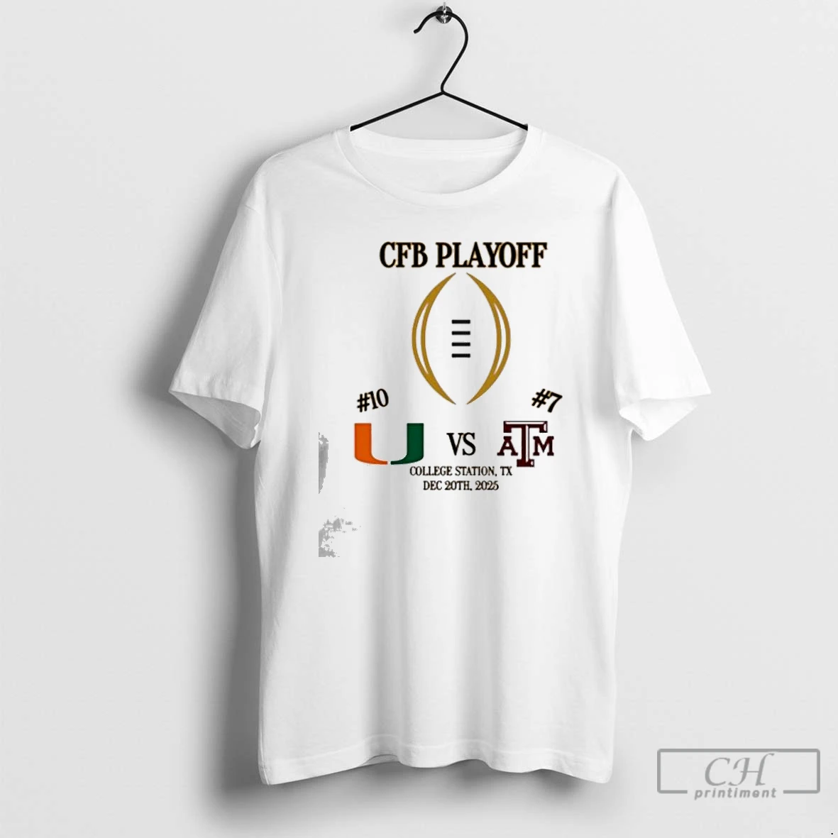 Classic Miami Hurricanes Vs Texas Am Aggies College Football Playoff College Station Tx Dec 20th 2025 Matchup T Shirts Sweater Hoodie