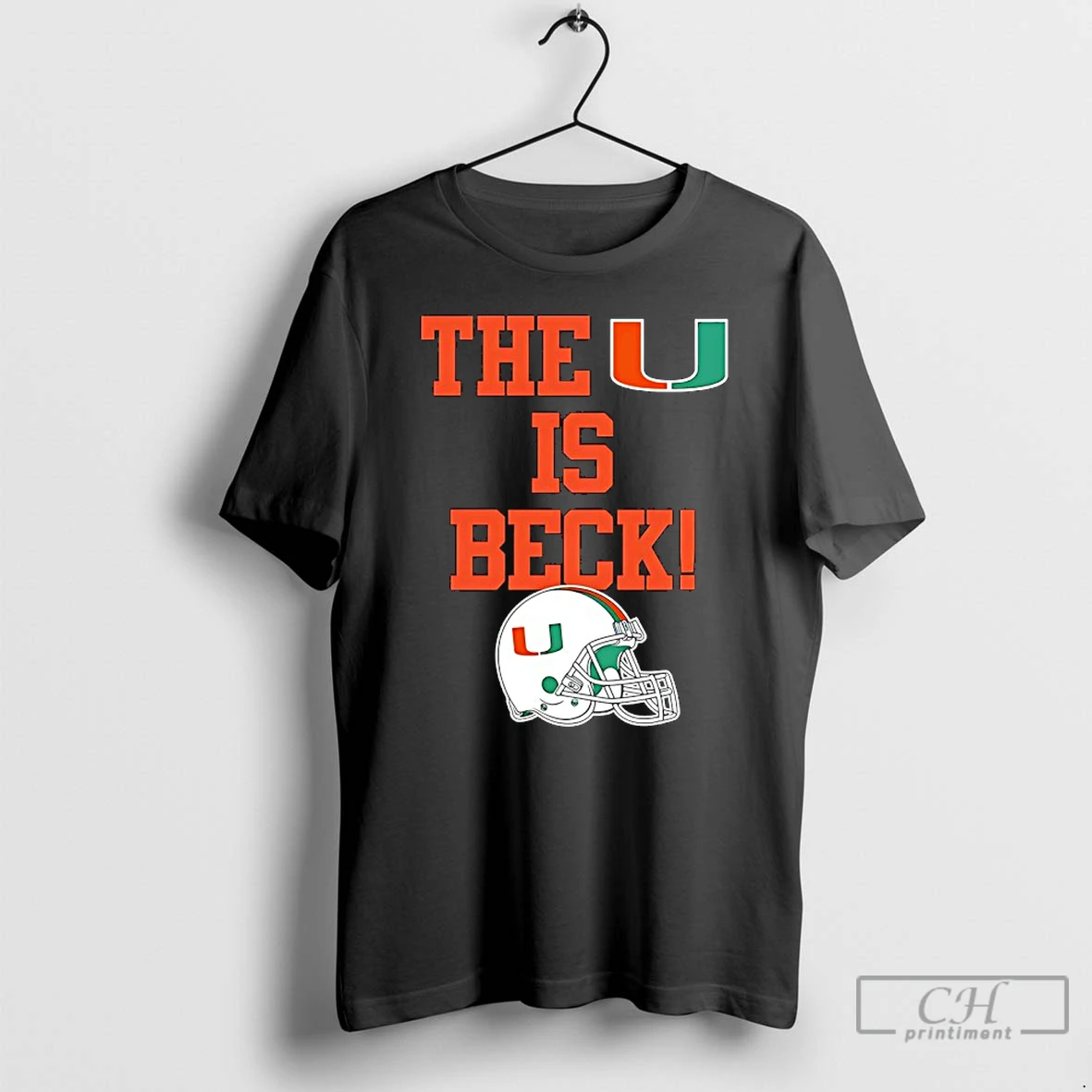 Classic Miami Hurricanes Football The U Is Beck Helmet T Shirts Sweater Hoodie