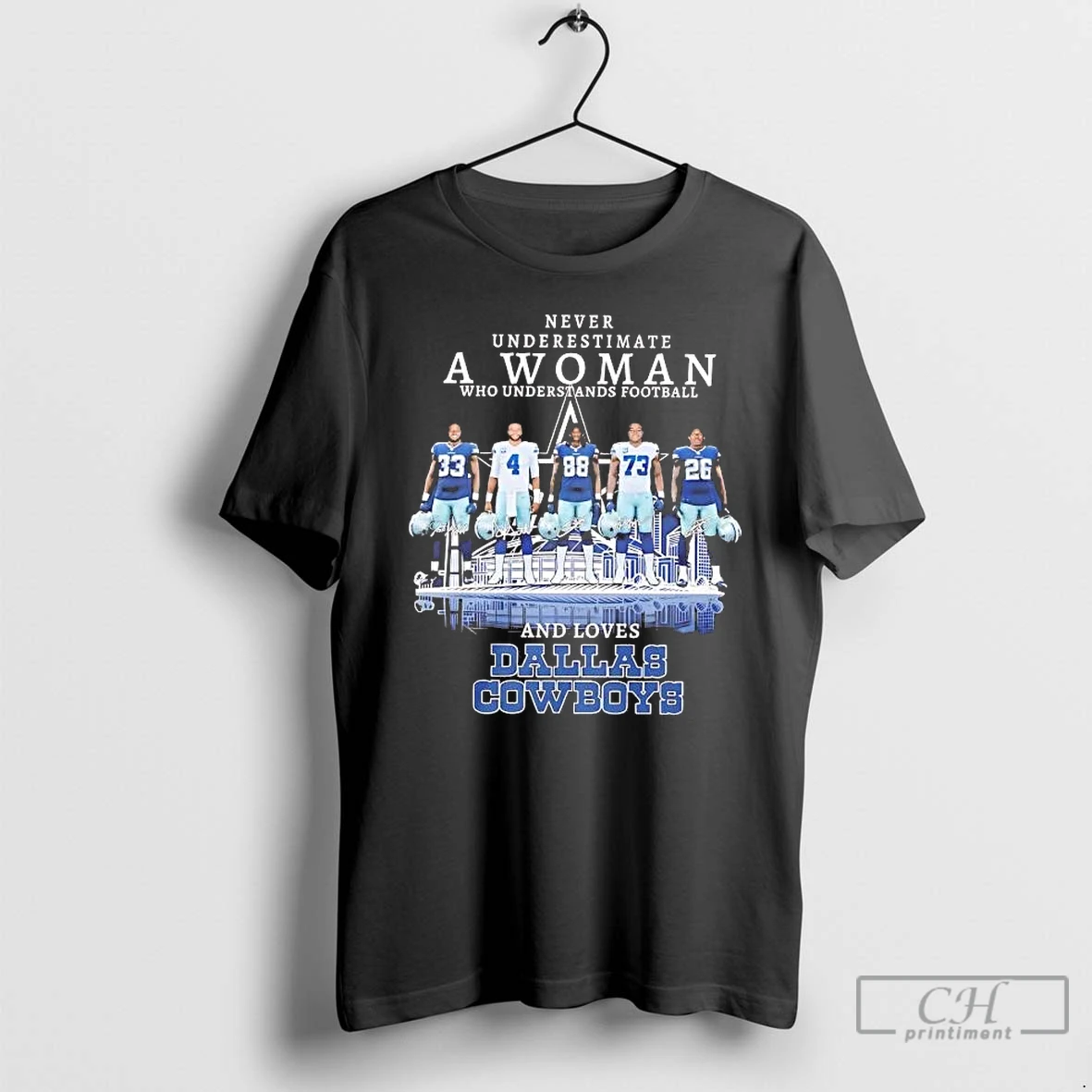 Classic Never Underestimate A Woman Understands Football Loves Dallas Cowboys T Shirts Sweater Hoodie