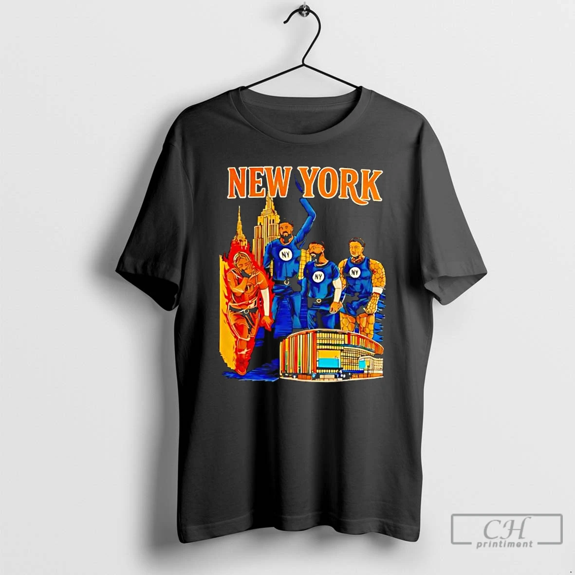 Classic New York Knicks Cup Winners Skyline Cartoon T Shirts Sweater Hoodie