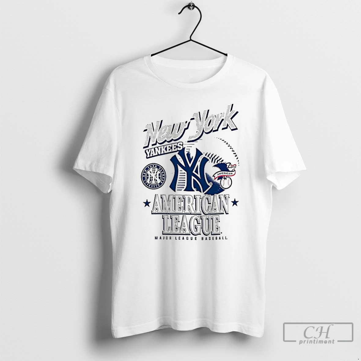 Classic New York Yankees Mlb American National League Logo Ball Retro T Shirts Sweater Hoodie