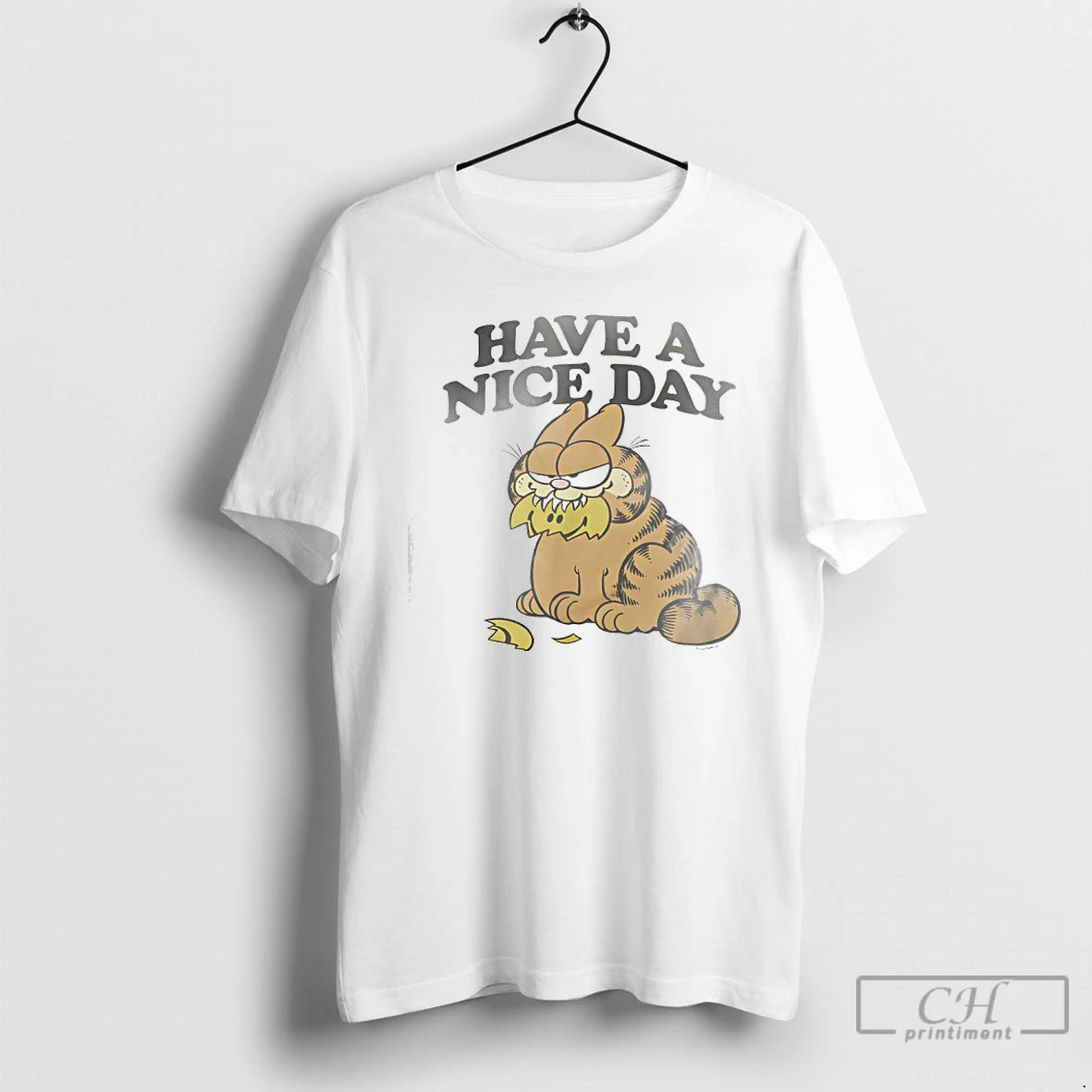 Classic Orange Cat Have A Nice Day Distressed T Shirts Sweater Hoodie