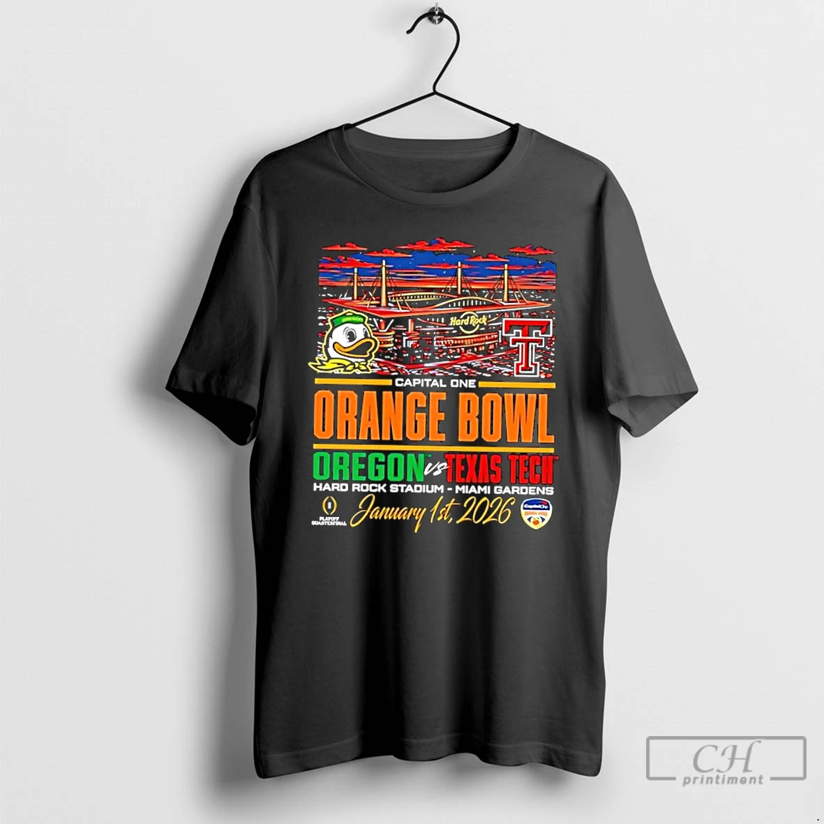Classic Oregon Ducks 2026 Orange Bowl Vs Texas Tech Stadium T Shirts Sweater Hoodie