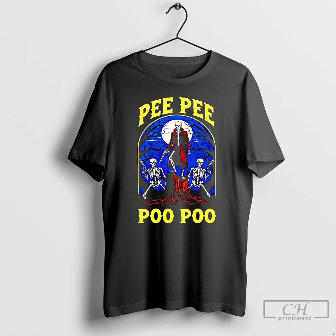 Classic Pee Pee Poo Poo Skeleton Graphic T Shirts Sweater Hoodie