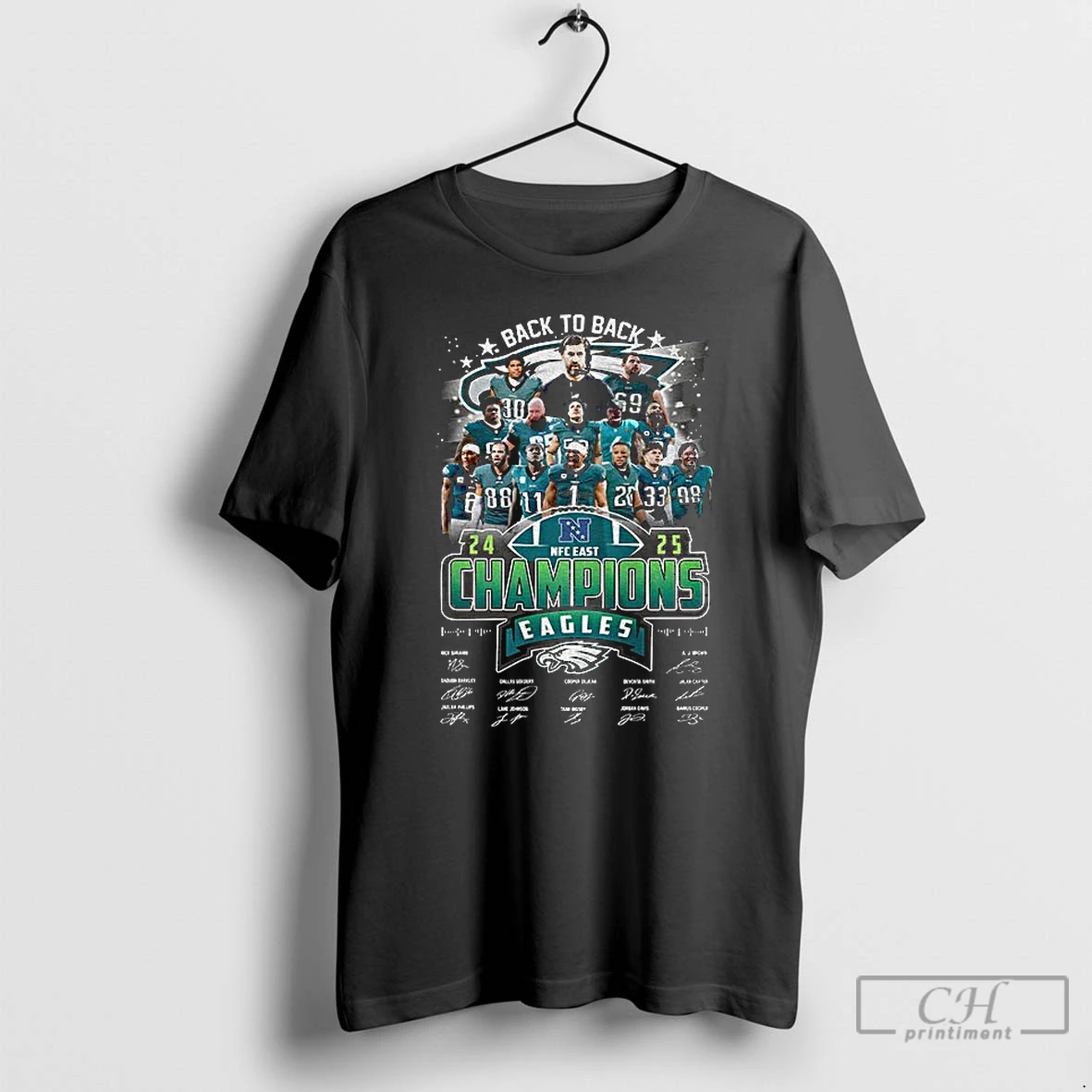 Classic Philadelphia Eagles Back To Back Nfc East National Football League Signatures T Shirts Sweater Hoodie