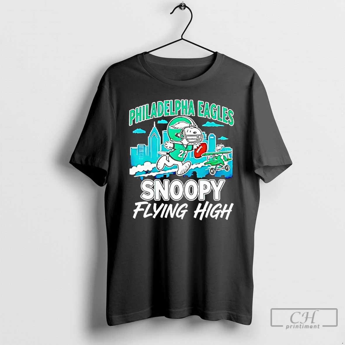 Classic Philadelphia Eagles Snoopy Flying High Football Peanuts T Shirts Sweater Hoodie