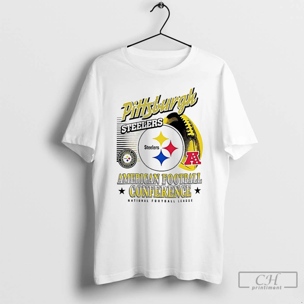 Classic Pittsburgh Steelers Nfl American Football Conference Logo Ball Retro T Shirts Sweater Hoodie