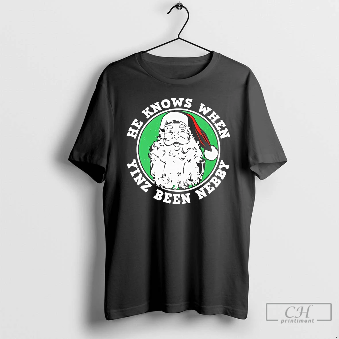 Classic Santa He Knows When Yinz Been Nebby T Shirts Sweater Hoodie