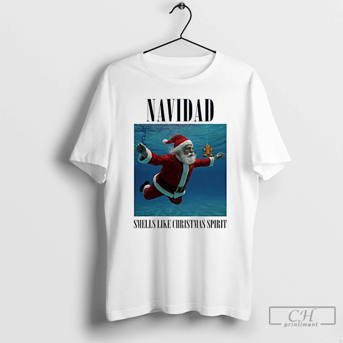 Classic Santa Navidad Smells Like Christmas Spirit Nirvana Parody T Shirts Sweater Hoodie