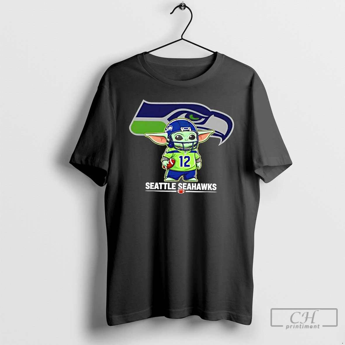 Classic Seattle Seahawks Baby Yoda Cute Football Crossover T Shirts Sweater Hoodie