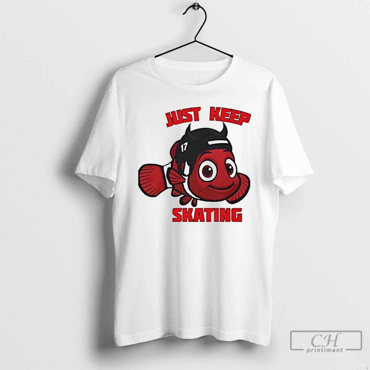 Classic Simon Nemec Just Keep Skating Fish Finding 17 New Jersey Devils Hockey T Shirts Sweater Hoodie