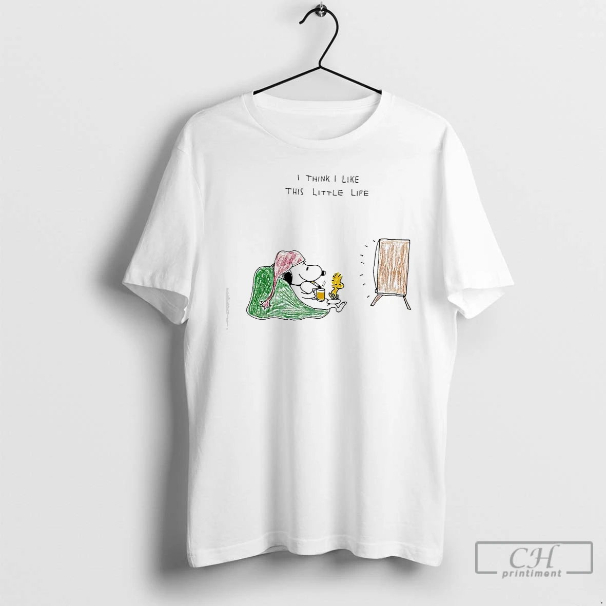 Classic Snoopy And Woodstock I Think I Like This Little Life T Shirts Sweater Hoodie