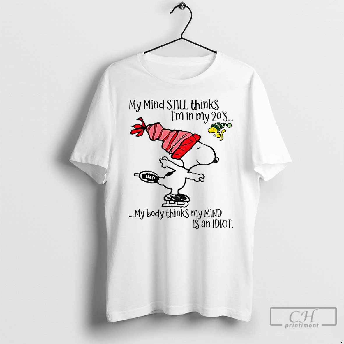 Classic Snoopy My Mind Still Thinks Im In My 20s My Body Thinks My Mind Christmas T Shirts Sweater Hoodie