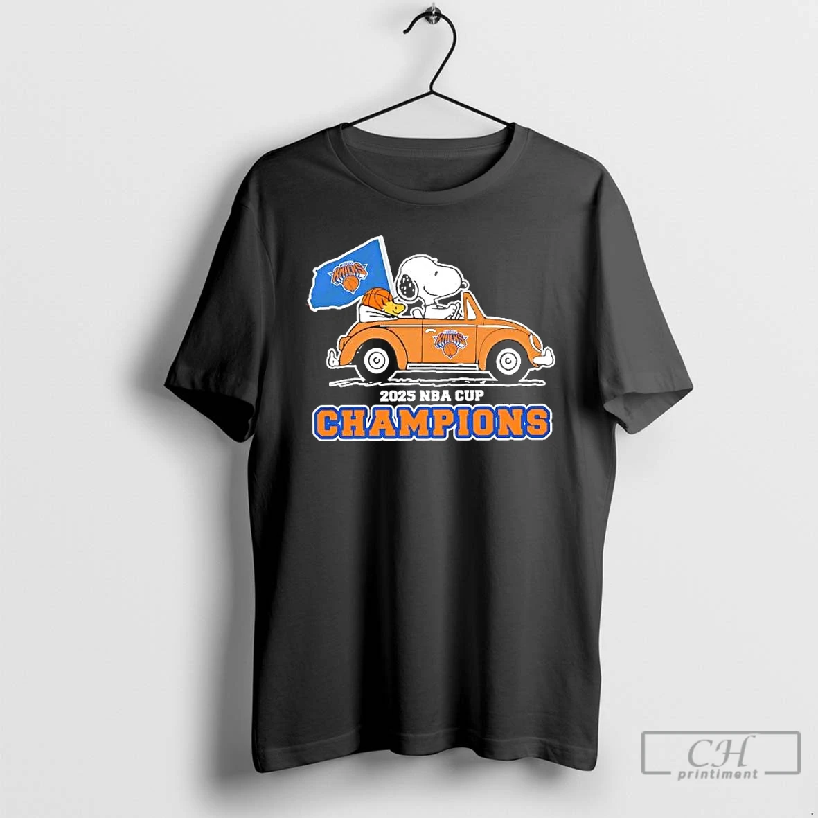 Classic Snoopy Riding Car New York Knicks 2025 Nba Cup Champions T Shirts Sweater Hoodie
