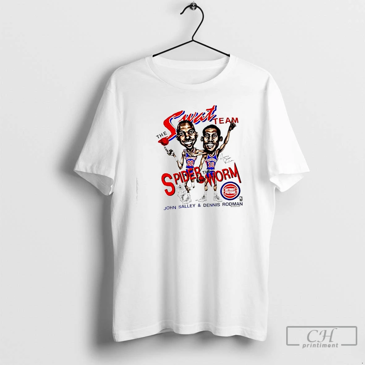 Classic Swat Team Spider The Worm Detroit Pistons John Salley And Dennis Rodman T Shirts Sweater Hoodie
