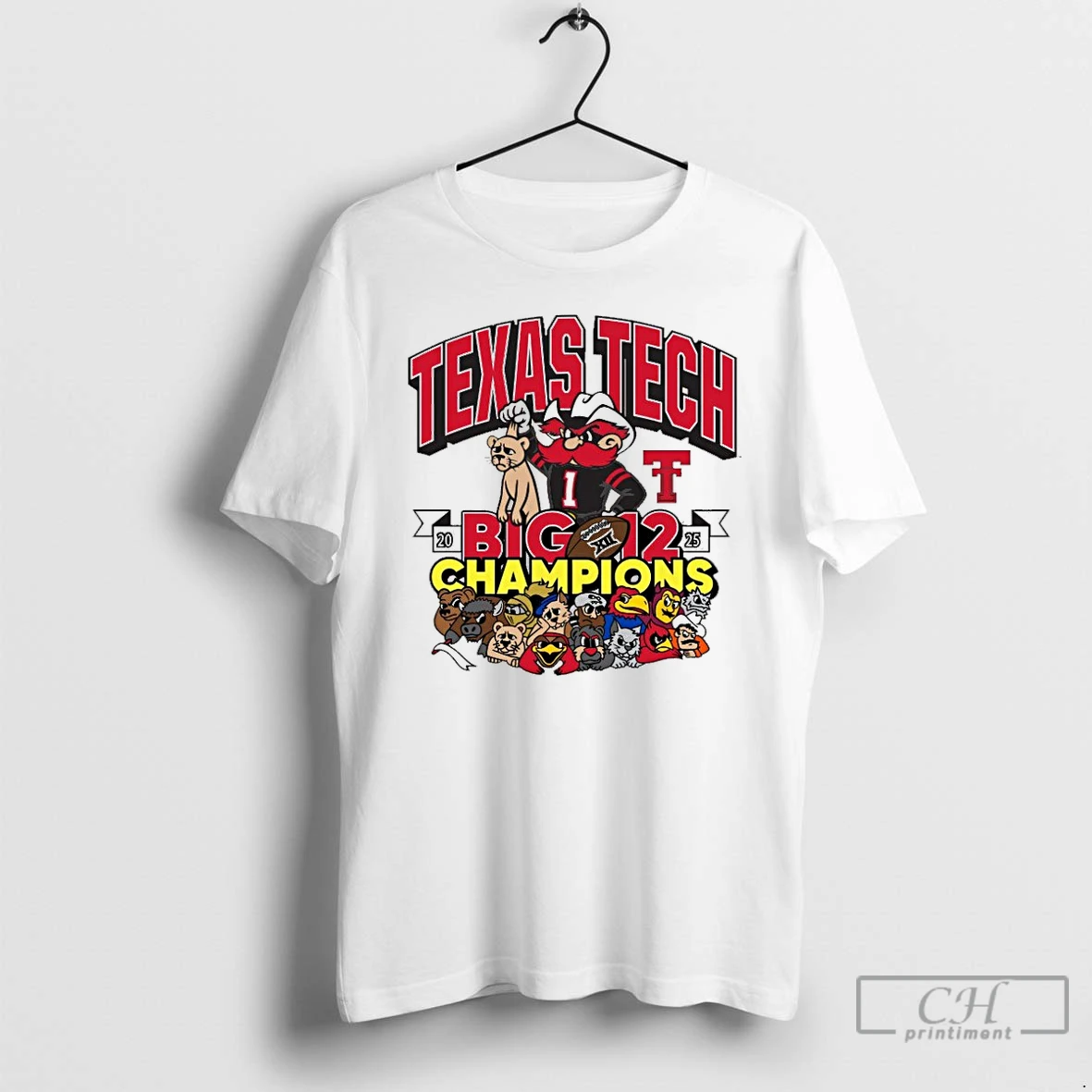 Classic Texas Tech Big 12 Champs 2025 Mascot T Shirts Sweater Hoodie