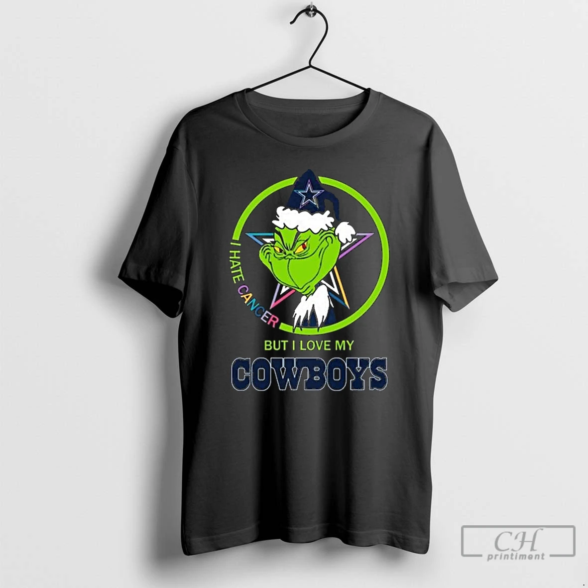 Classic The Grinch I Hate Cancer But I Love My Dallas Cowboys Merry Christmas T Shirts Sweater Hoodie