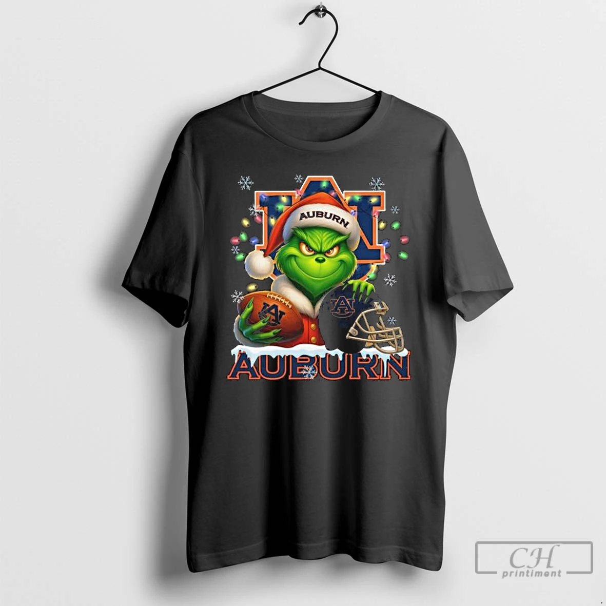 Classic The Grinch X Ball And Helmet Auburn Tigers Merry Christmas 2025 T Shirts Sweater Hoodie