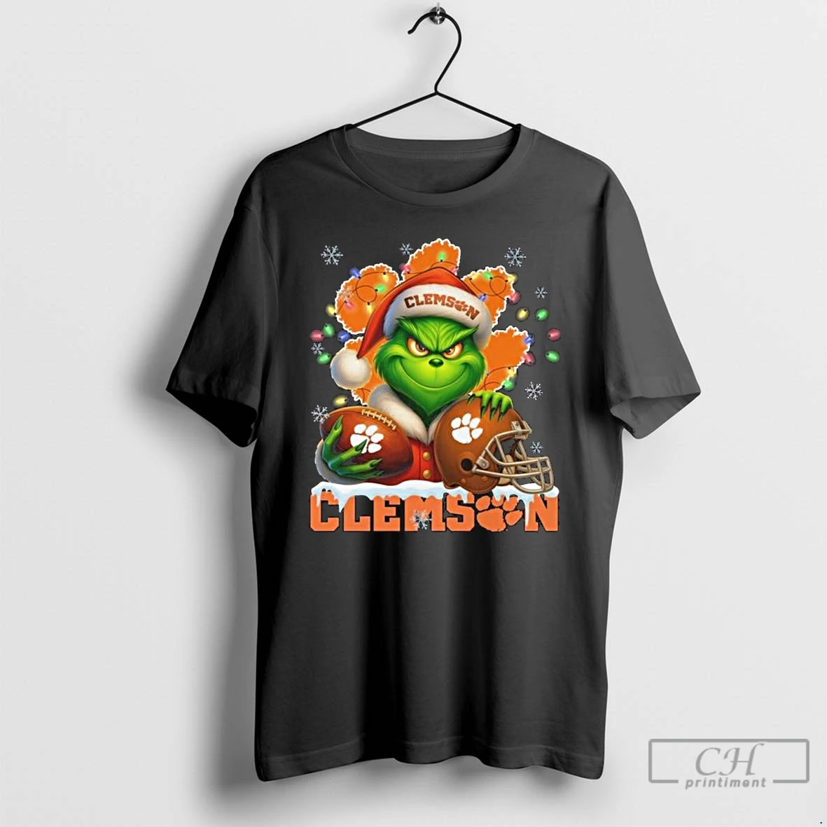 Classic The Grinch X Ball And Helmet Clemson Tigers Merry Christmas 2025 T Shirts Sweater Hoodie