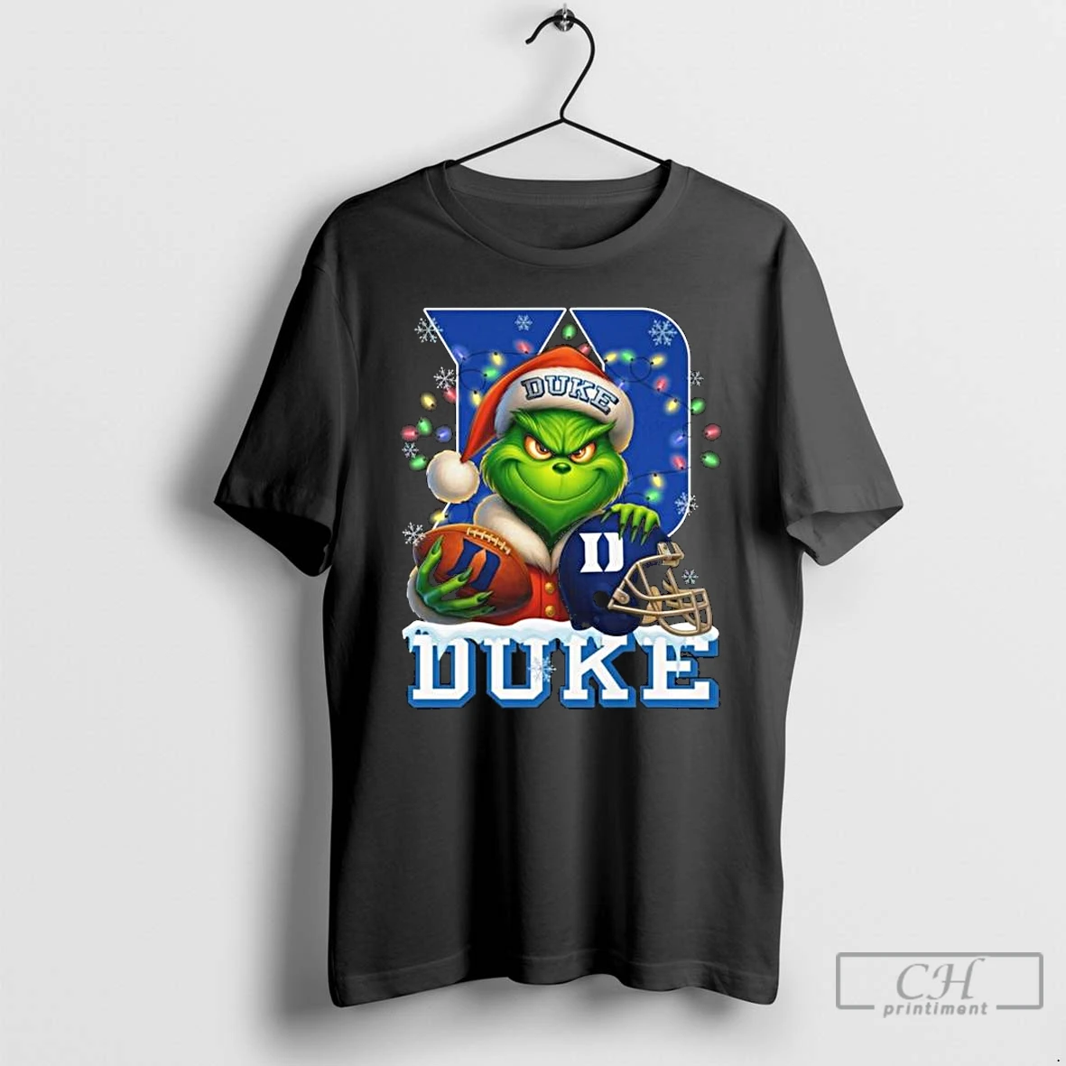 Classic The Grinch X Ball And Helmet Duke Blue Devil Merry Christmas 2025 T Shirts Sweater Hoodie