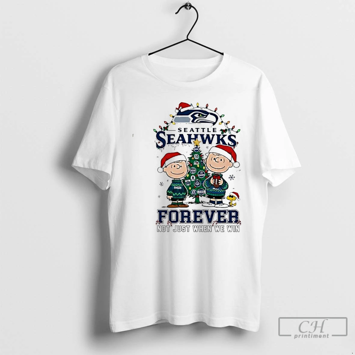 Classic The Peanuts Snoopy Christmas Seattle Seahawks Forever Not Just When We Win T Shirts Sweater Hoodie