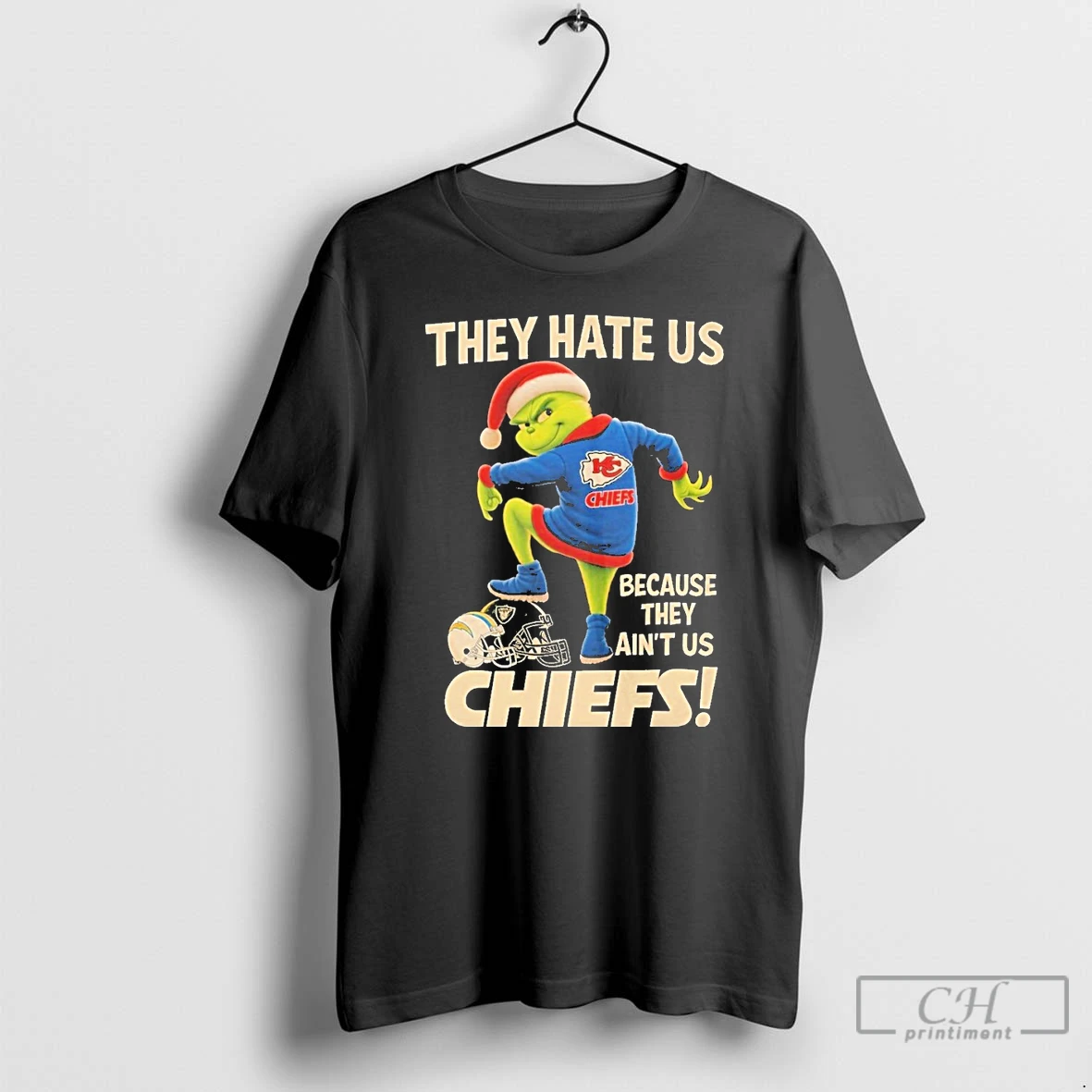 Classic They Hate Us Because They Aint Us Kansas City Chiefs Grinch Christmas T Shirts Sweater Hoodie