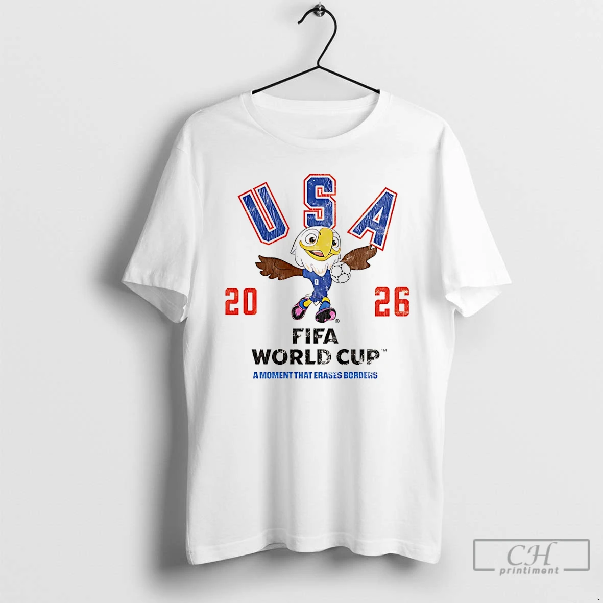 Classic Usa 2026 Fifa World Cup A Moment That Erases Borders Mascot T Shirts Sweater Hoodie
