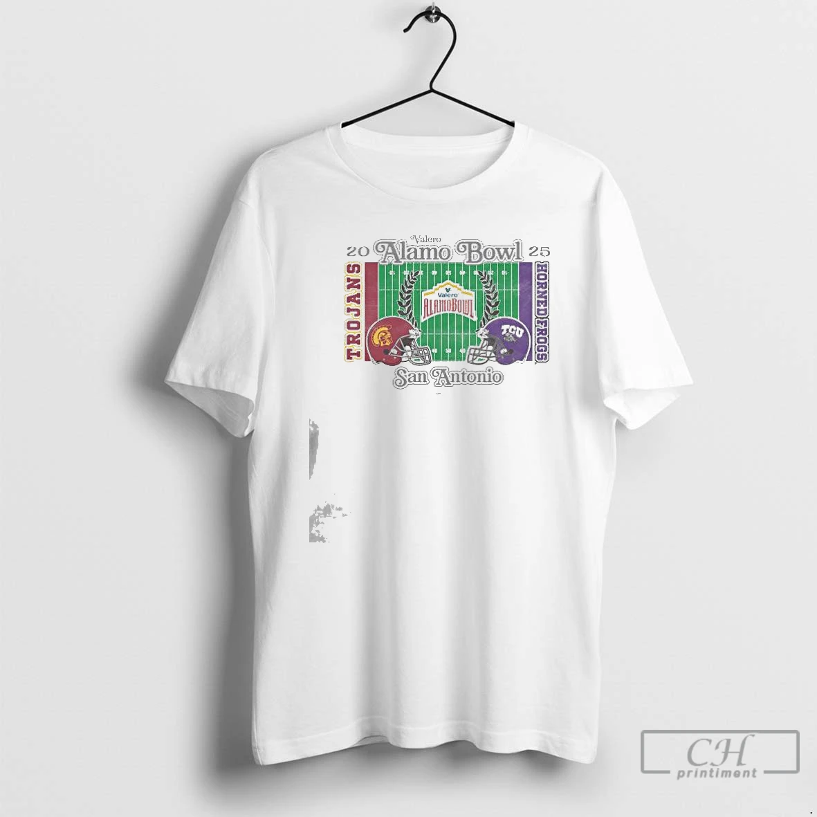 Classic Usc Trojans Vs Tcu Horned Frogs 2025 Valero Alamo Bowl 2 Team Head To Head T Shirts Sweater Hoodie