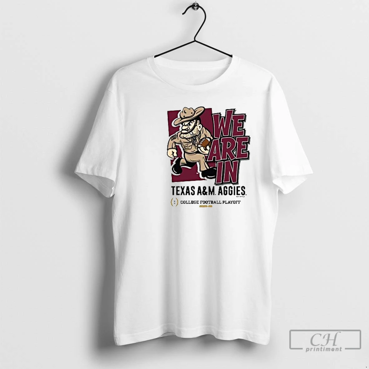 Classic We Are In Texas Am Aggies 2025 Cfp Bound Mascot Circle White T Shirts Sweater Hoodie