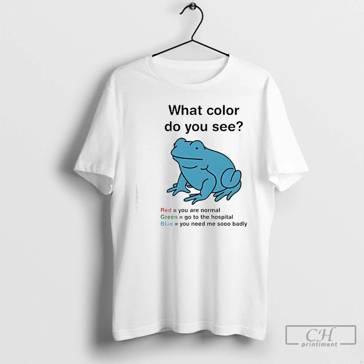Classic What Color Do You See Frog T Shirts Sweater Hoodie