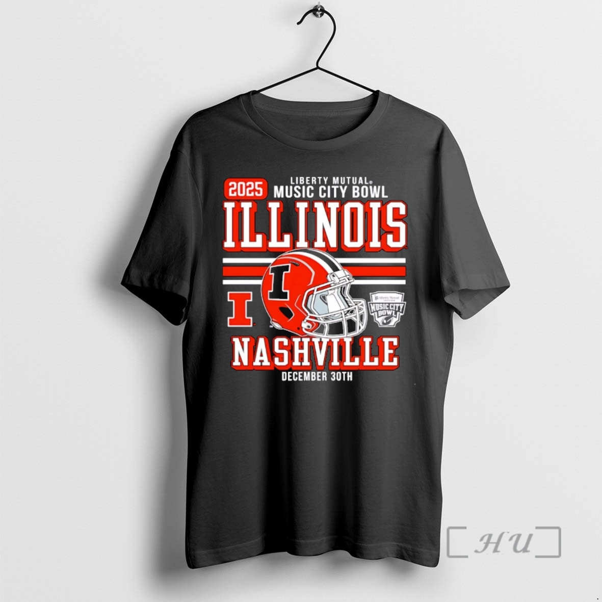 New Illinois Football 2025 Music City Bowl Helmet Christmas Premium T Shirts Sweater Hoodie
