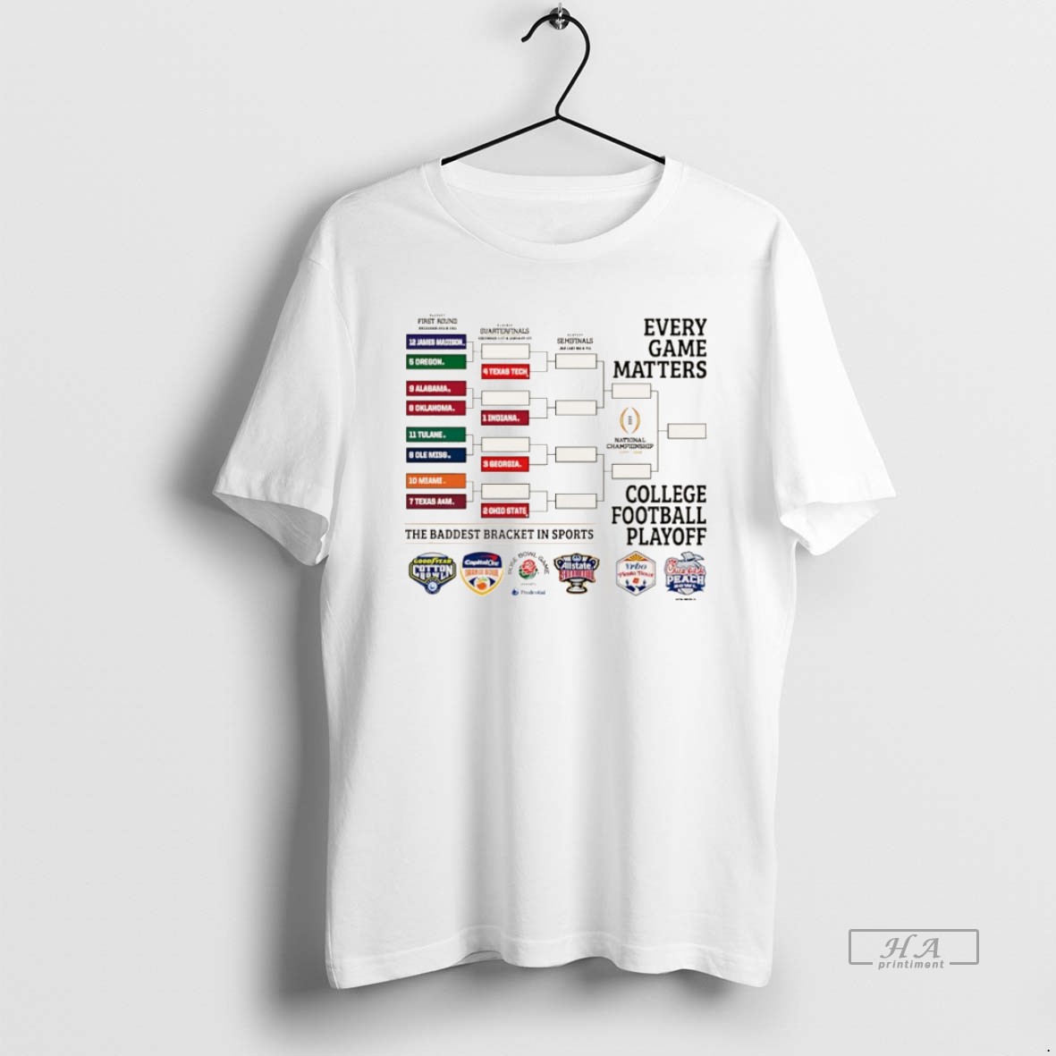 Official 2025 Every Game Matters And College Football Playoff Brackets Christmas Shirt