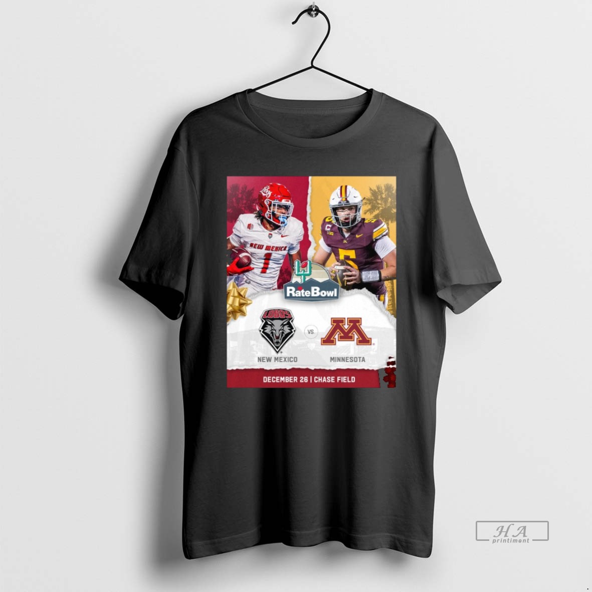 Official 2025 Rate Bowl New Mexico Lobos Vs Minnesota Golden Gophers December 26 Shirt