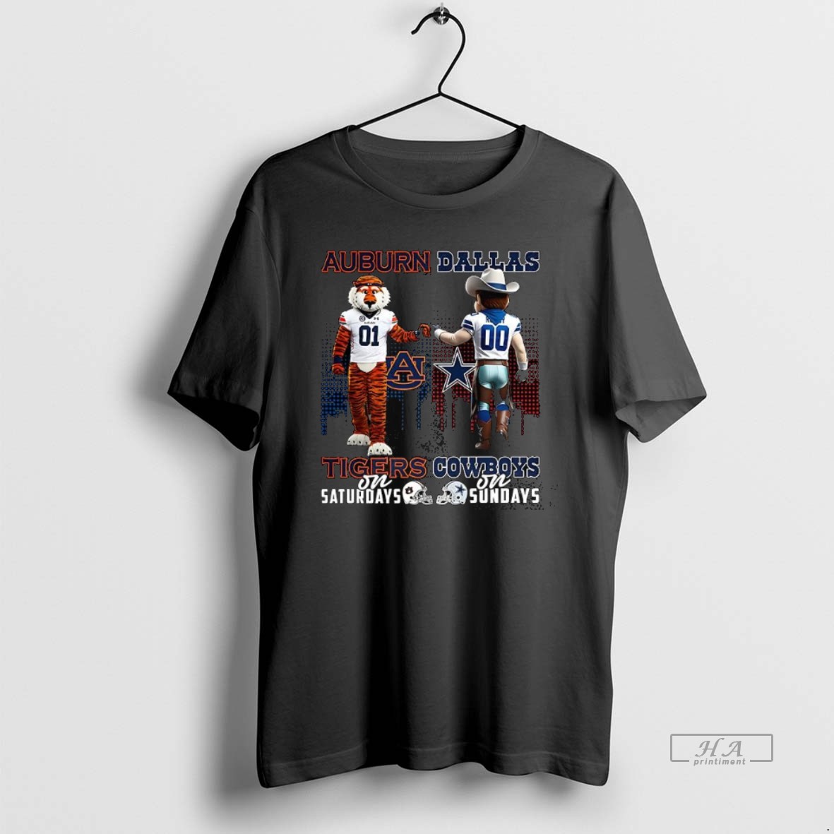 Official Auburn Tigers On Saturdays Vs Dallas Cowboys On Sundays Mascot Shirt