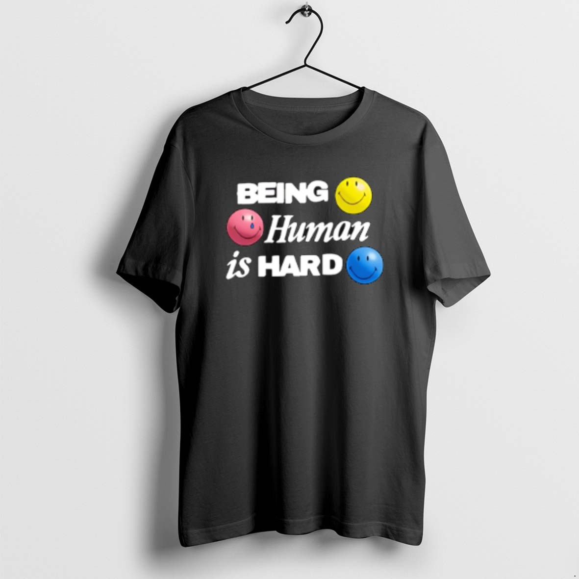 Official Being Human Is Hard Smiley Icon T Shirt