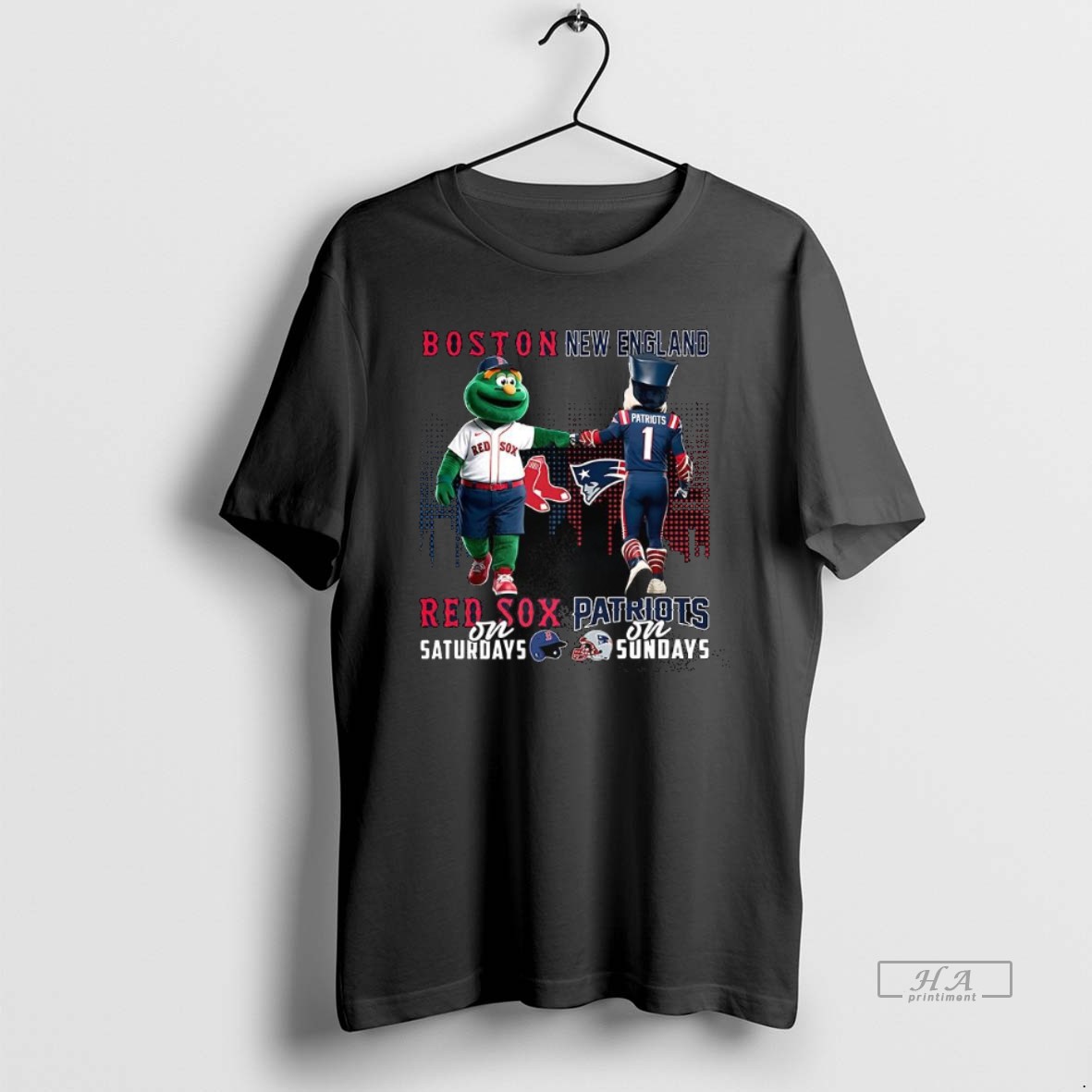 Official Boston Red Sox On Saturdays Vs New England Patriots On Sundays Mascot Shirt