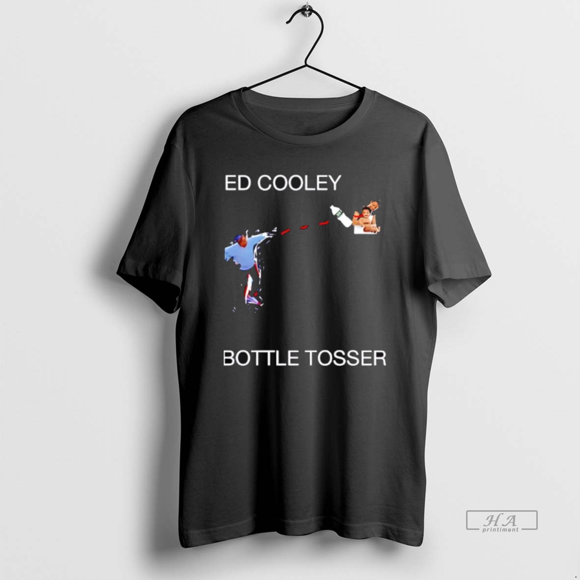 Official Ed Cooley Georgetown Coach Throwing Bottle Tosser Graphic T Shirt
