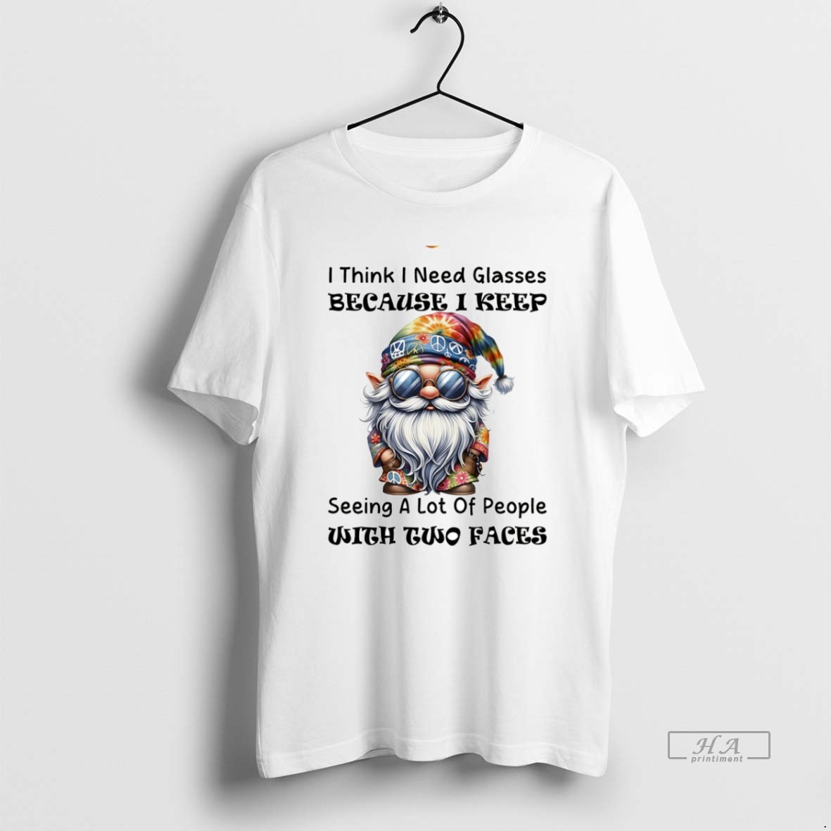 Official Gnome I Think I Need Glasses Because I Keep Seeing A Lot Of People With Two Faces Circle Shirt