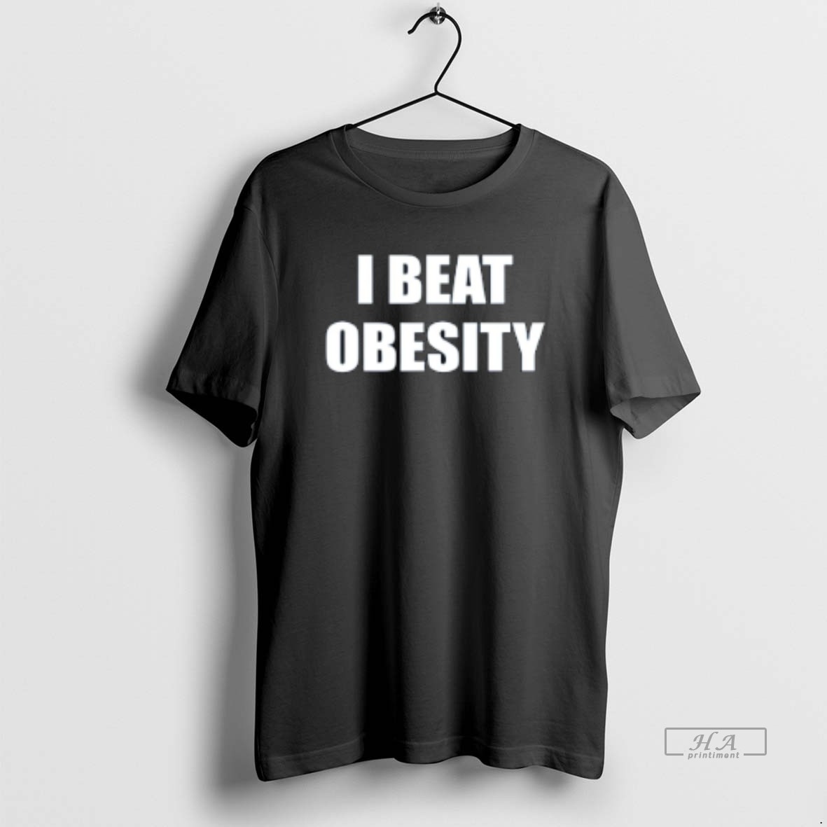 Official I Beat Obesity Text T Shirt