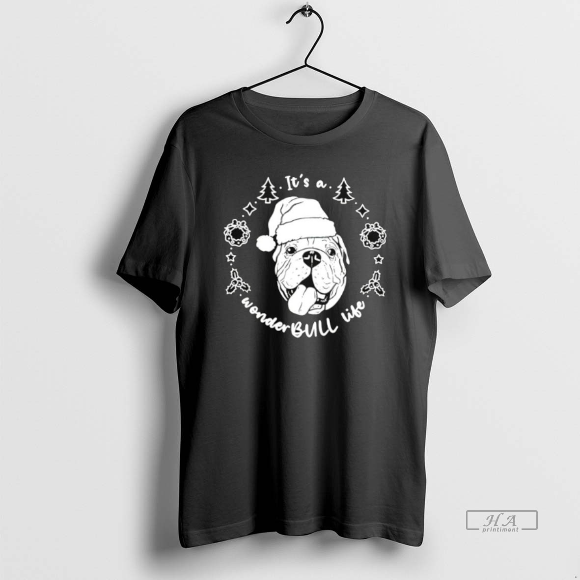 Official Its A Wonder Bull Life Bulldog Santa Shirt