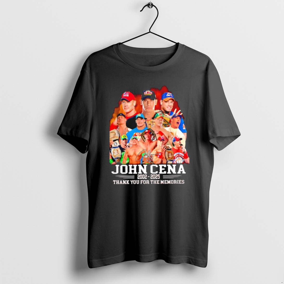 Official John Cenas Wwe Evolution 2002 To 2025 Thank You T Shirt